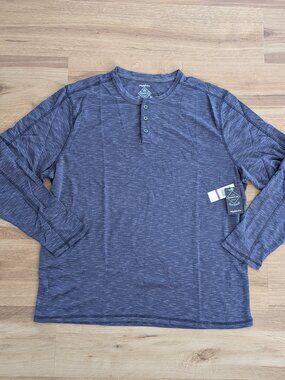 NWT Flag & Anthem Core Long Sleeve Henley Purple Heather XXL Stretch Made Flex